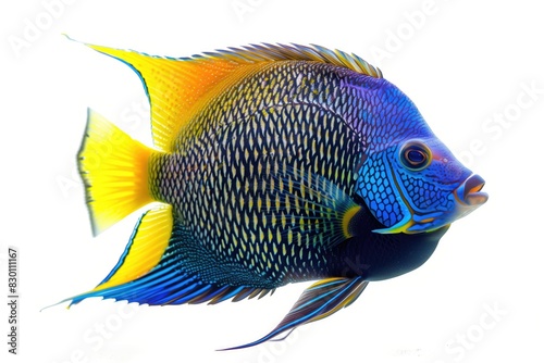 Vibrant Tropical Fish Side View Isolated on White Background © Stock.AI