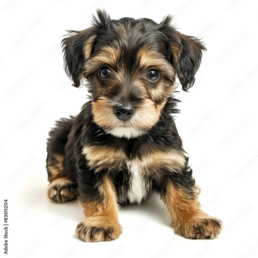 Adorable Puppy Looking Forward Isolated on White Background Adorable Puppy Looking Forward Isolated on White Background