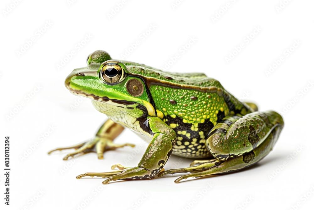 Close-Up of Green Frog on White Background Close-Up of Green Frog on White Background