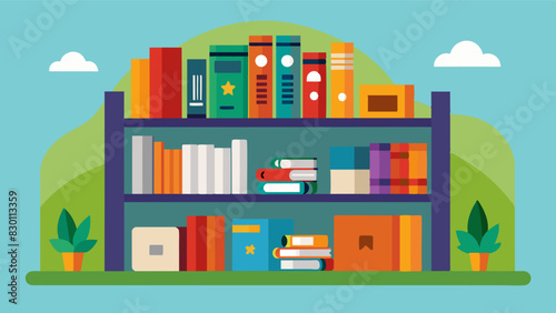 A lending library set up where residents can borrow and exchange books and movies.. Vector illustration