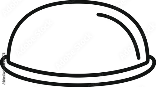 Simple black and white line drawing of a food serving cloche, perfect for menus and culinary designs