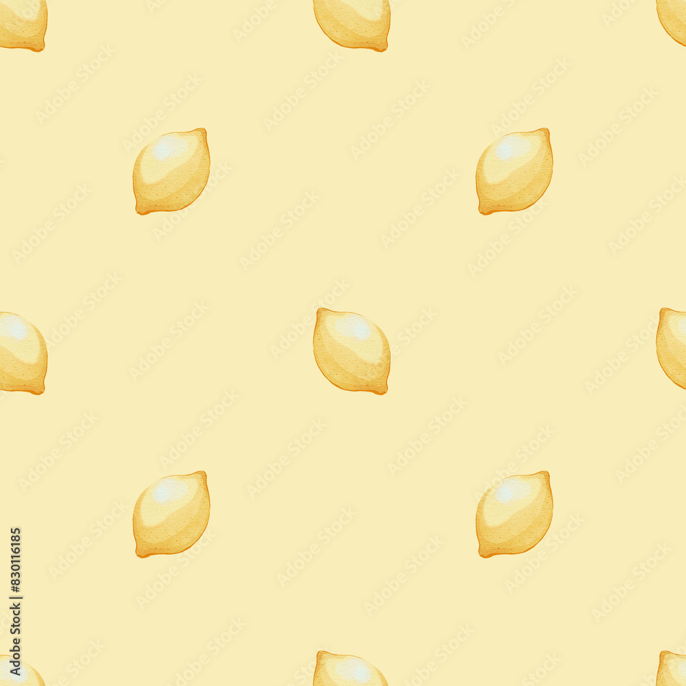 Seamless pattern with lemons