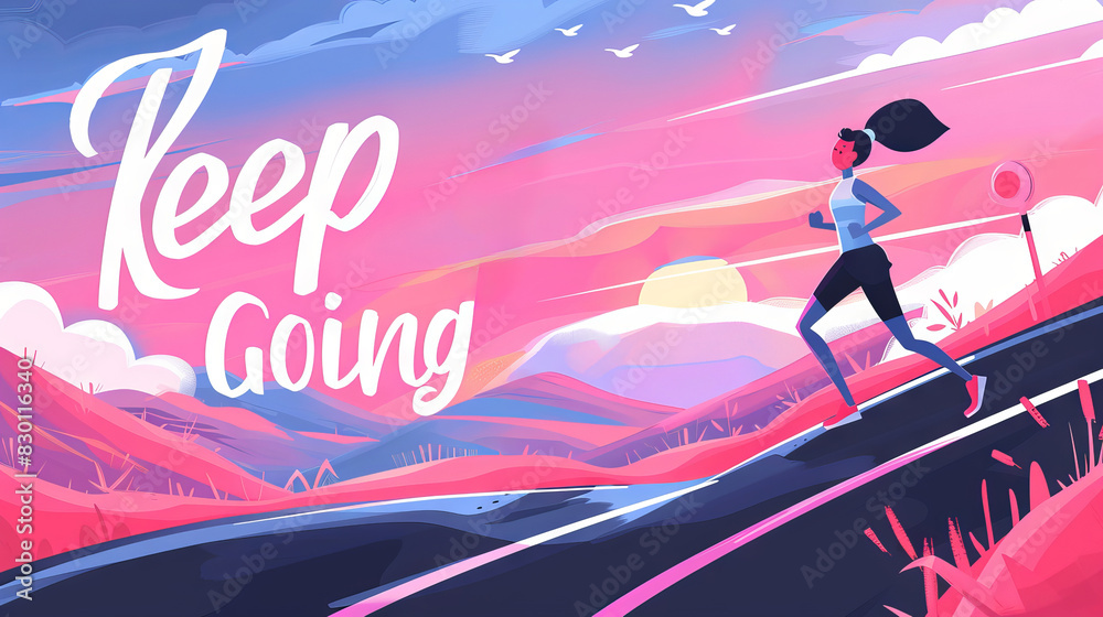 Keep Going: A Motivational Quote Illustration