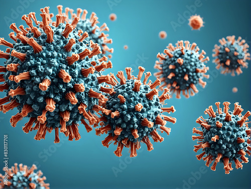 Abstract Microscopic View of Virus Particles