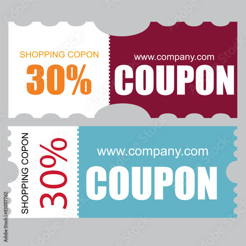 Coupon Ticket Card. Element template for design. Vector 