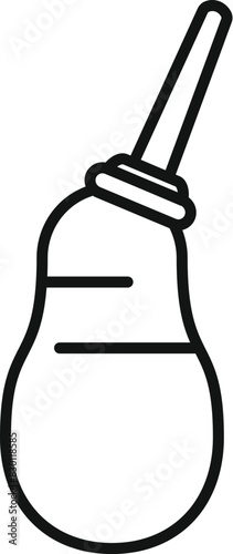 Vector illustration of a baby bottle in a simple line art style, suitable for icons and decals