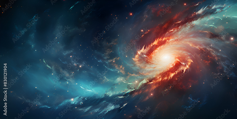 .3d render of a solar system background with colourful nebula. Galaxy of lucid dreams that can be explored. 