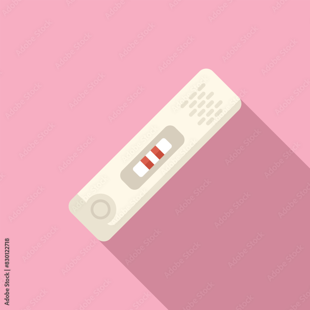Flat design vector of a positive pregnancy test with shadows, isolated on a pink backdrop Flat design vector of a positive pregnancy test with shadows, isolated on a pink backdrop
