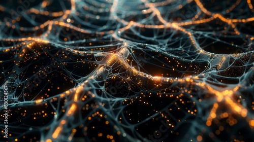 Digital background featuring interconnected neural networks, close up, ideal for tech processes, futuristic, Multilayer, dark digital interface backdrop photo
