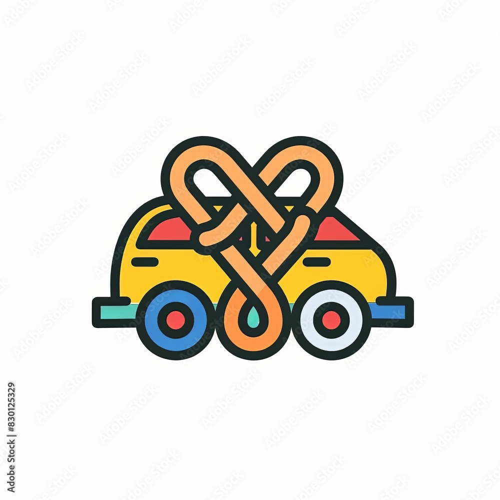 A yellow car with a heart on it A yellow car with a heart on it