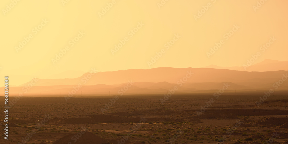 Haze in the desert of Morocco