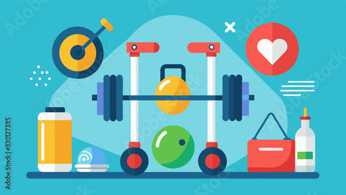The equipment is wellmaintained clean and in good condition promoting safe and effective exercise.. Vector illustration