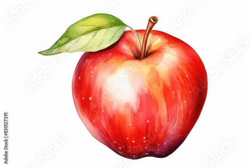 Apple watercolor illustration isolated on white background