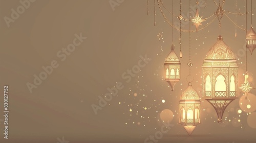 Islamic Celebration Day Eid al Adha backgrounnd with copy space