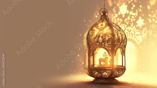 3D Illustration Eid Al Adha Celebration Day with Copy Space