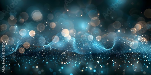 Vibrant blue glitter bokeh creating a dazzling background banner with sparkles. Concept Glitter Bokeh, Blue, Dazzling Background, Sparkles, Banner