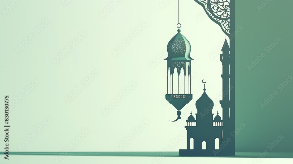Ornate Islamic lanterns with glowing lights on teal background for Eid al-Adha celebration.