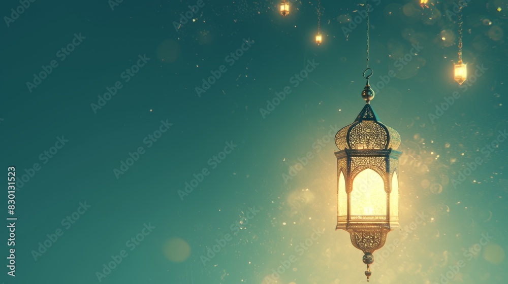 Ornate Islamic Lantern 3D Illustration for Eid al-Adha Ornate Islamic Lantern 3D Illustration for Eid al-Adha