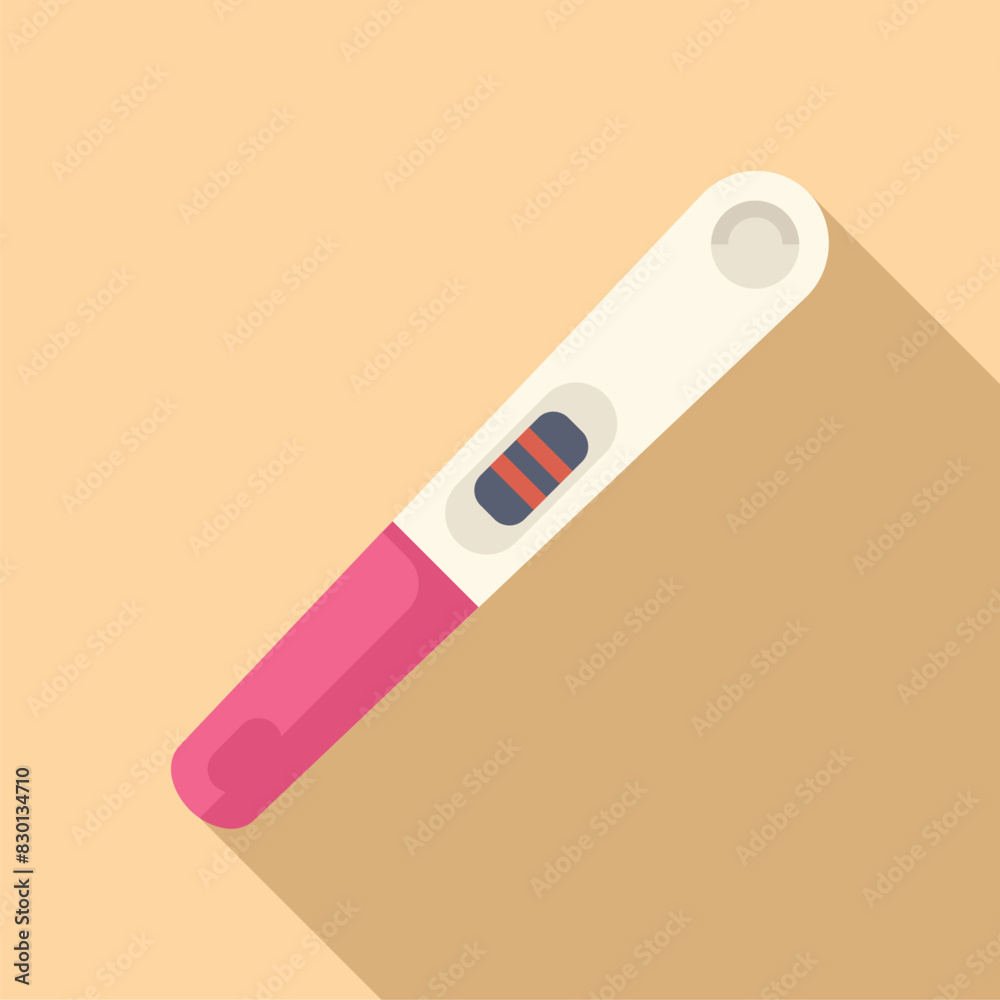 Minimalist vector illustration of a pregnancy test in flat design with a long shadow effect Minimalist vector illustration of a pregnancy test in flat design with a long shadow effect