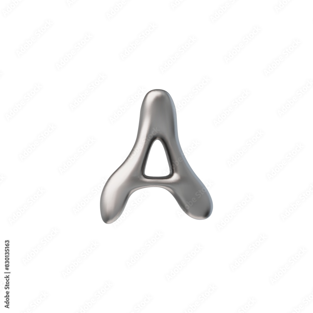 Vector lustrous A stands in 3D, rendered with a chrome appearance on a white background Vector lustrous A stands in 3D, rendered with a chrome appearance on a white background