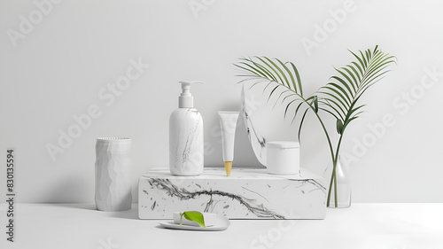 Elegant Marble Cosmetic Setup