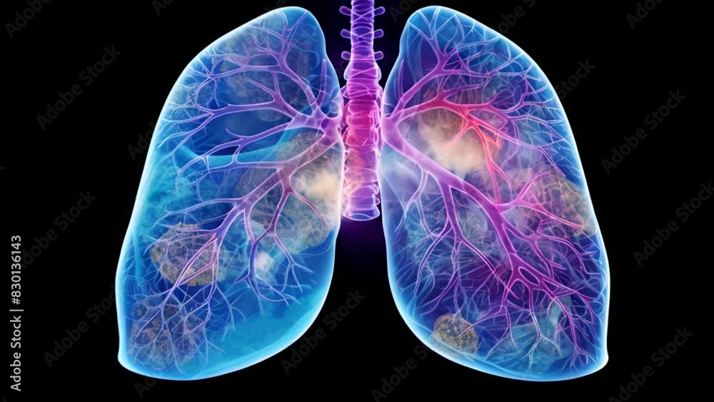 In addition, each lung is characterized by a pink or blue hue. The lungs are presented in detail and in a realistic manner. In addition, each lung is characterized by a pink or blue hue. The lungs are presented in detail and in a realistic manner.