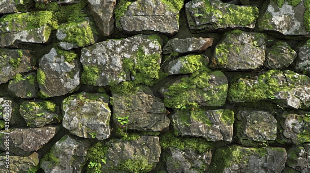 3D render of Mosscovered Stone 3d render texture Pbr style 3D render of Mosscovered Stone 3d render texture Pbr style