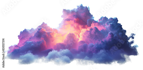 3d render, abstract cloud illuminated with neon light