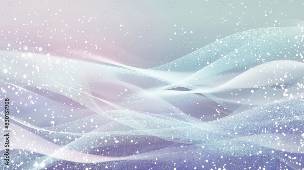 Winter design with gradient from mint to lavender shimmering particles and wave-like textures wallpaper Winter design with gradient from mint to lavender shimmering particles and wave-like textures wallpaper