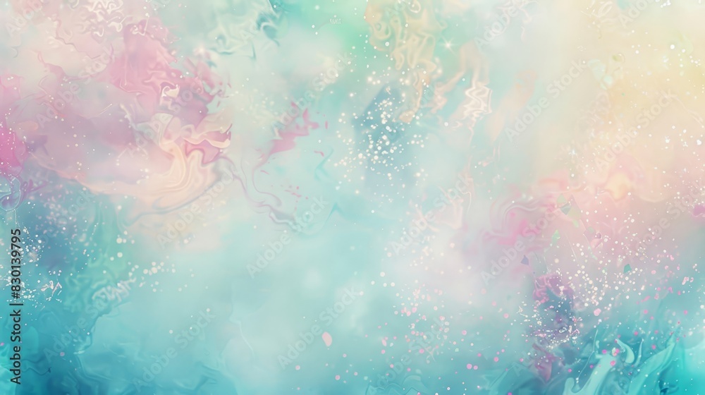Fototapeta premium Abstract background with pastel blues pinks and greens floral patterns wallpaper