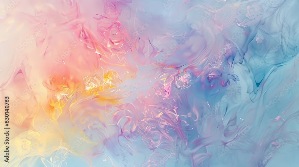 Serene abstract with pinks blues and yellows light effects wallpaper