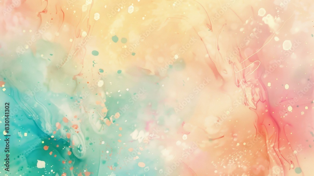 Obraz premium Abstract background with pastel pinks yellow and teal light particles wallpaper