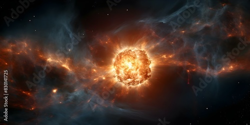 Captivating depiction of a dying star spiraling into oblivion in space. Concept Space Photography, Stellar Exploration, Celestial Phenomena, Astronomical Events, Cosmic Infinity photo