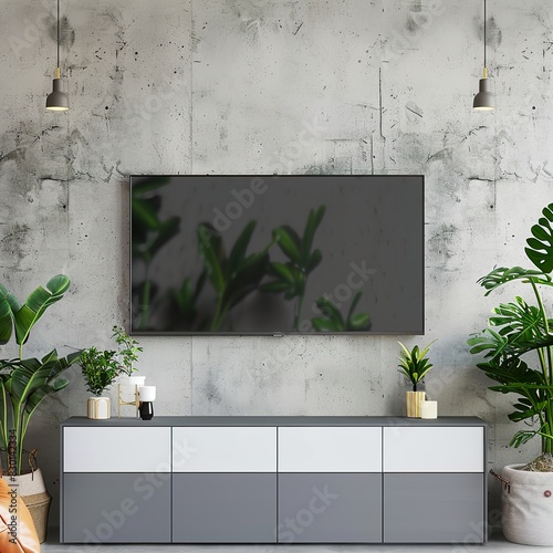 smart tv with white wall UHD Wallpapar photo