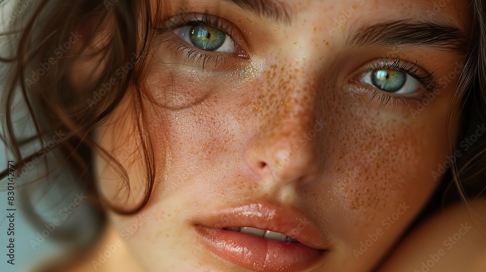 close-up of a woman's radiant, smooth beauty face skin in natural light close-up of a woman's radiant, smooth beauty face skin in natural light