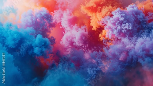 colorful smoke celebrate Holi hai with real vivid colors in high resolution and quality