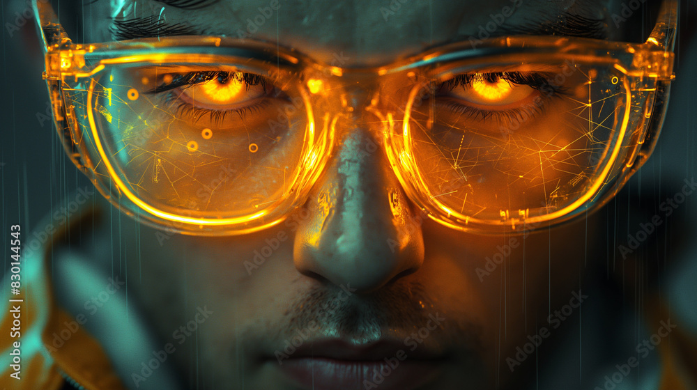 Cyberpunk-style portrait of a doctor, futuristic concept. Cyberpunk-style portrait of a doctor, futuristic concept.