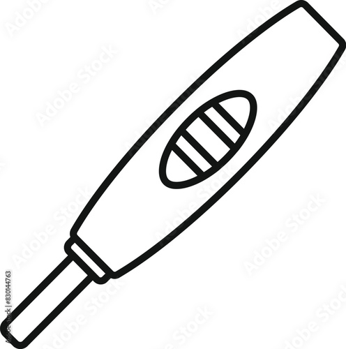 Simple black and white line art design of a clinical thermometer used for measuring body temperature