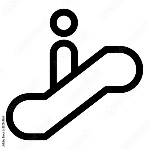 escalator line icon vector illustration  isolated on white background