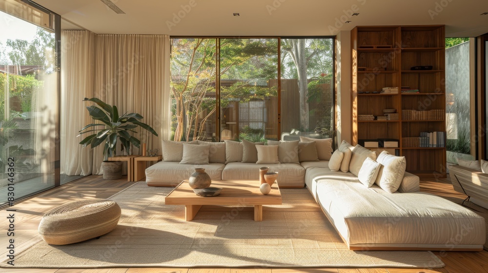 custom made wallpaper toronto digitalMinimalist living room embraces natural beauty with furniture crafted from reclaimed wood and adorned with organic fabrics, creating a calming and sustainable haven