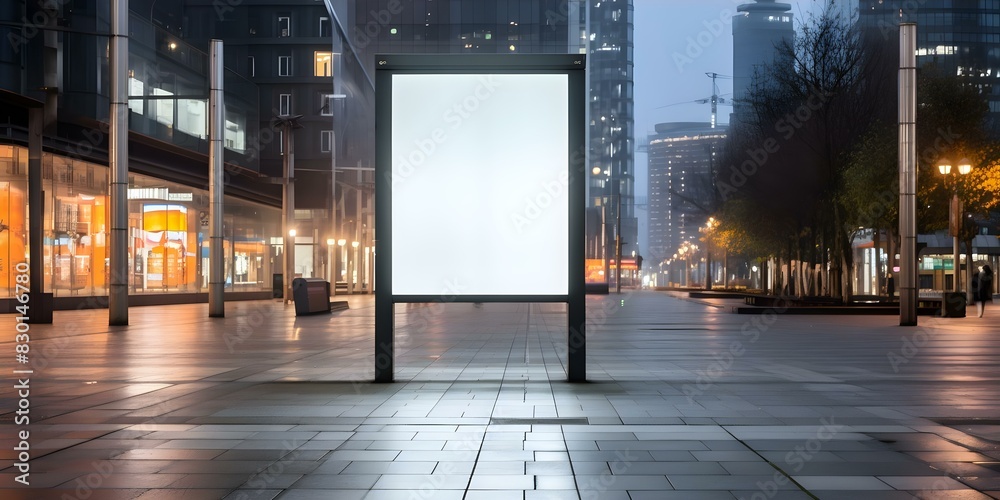 Large digital billboard mockup in city setting for outdoor advertising. Concept Digital Billboard, City Setting, Outdoor Advertising, Large Mockup