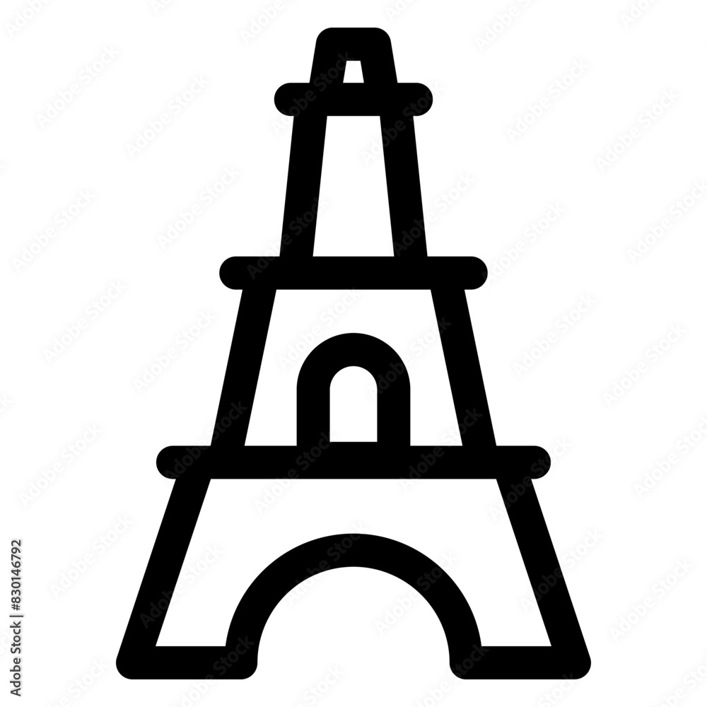 eiffel tower line icon vector illustration isolated on white background eiffel tower line icon vector illustration isolated on white background