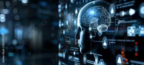 Technology concept centered around the advancements and applications of machine learning and artificial intelligence techniques
