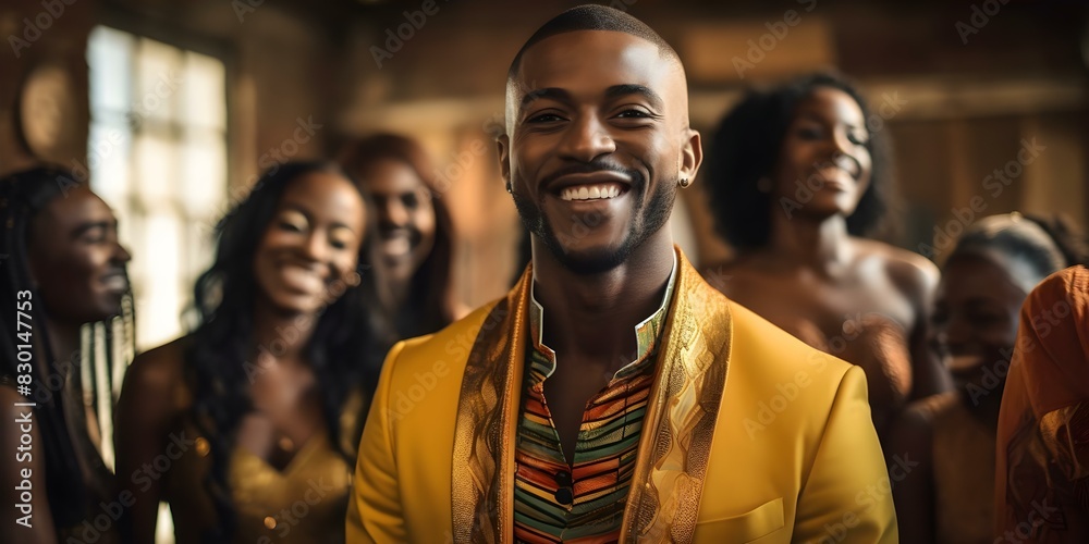 African American student happily celebrating high school graduation with friends. Concept Graduation Photoshoot, Class of 2023, African American Students, Joyful Celebrations, High School Friends African American student happily celebrating high school graduation with friends. Concept Graduation Photoshoot, Class of 2023, African American Students, Joyful Celebrations, High School Friends