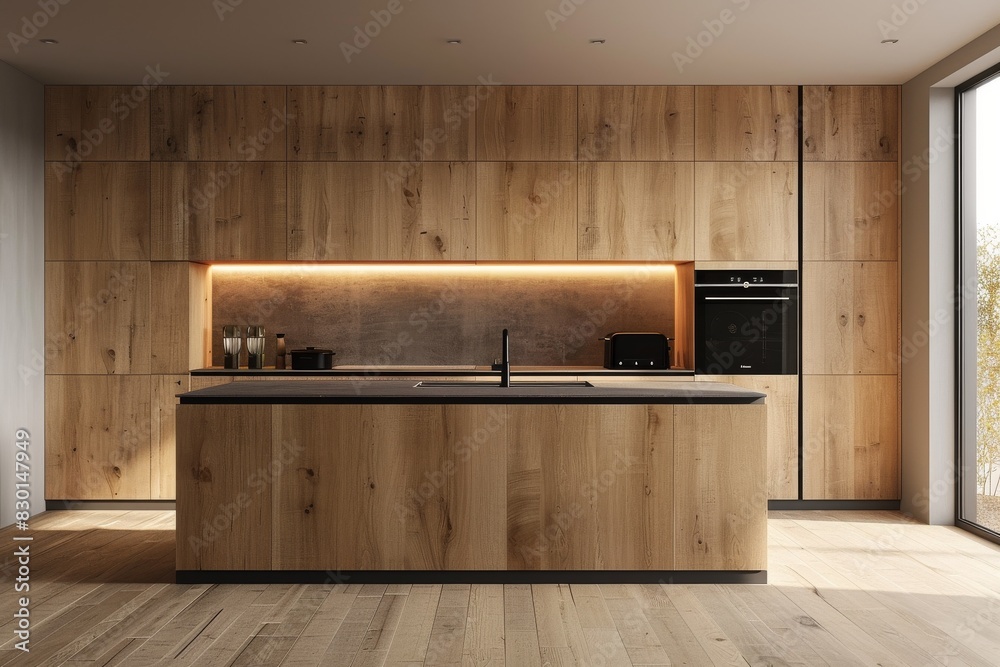 A kitchen with a granite countertop and wood cabinets A kitchen with a granite countertop and wood cabinets