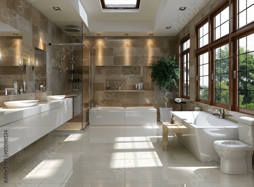 Lavish Modern Bathroom with Natural Light