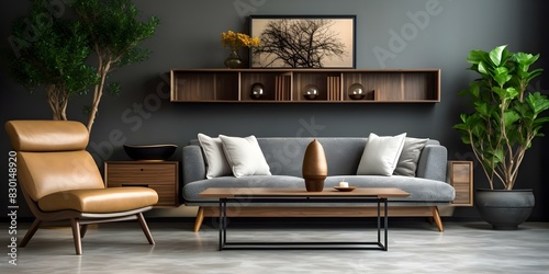 Contemporary living room with sophisticated decor and design. Concept Sophisticated Decor  Contemporary Design  Luxurious Furnishings  Modern Elegance