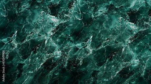 green marble texture, dark green color with white veins, dark background © Ikhou
