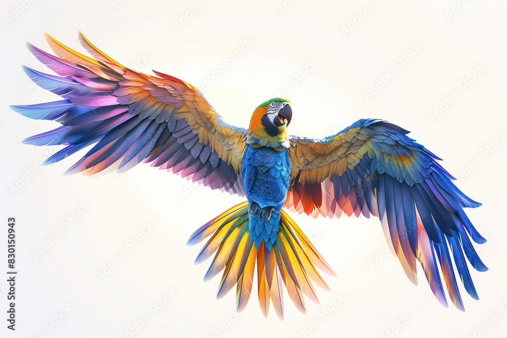 Fototapeta premium A colorful parrot with a blue body and green