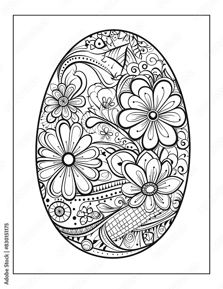 Easter Egg Coloring Pages for Kdp Interior